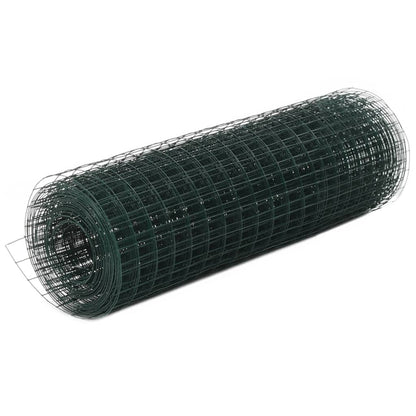 vidaXL Clôture grillagée en acier enduit de PVC 10x0,5 m vert
