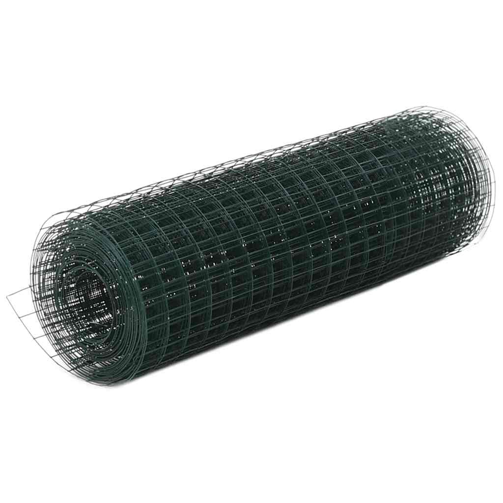 vidaXL Clôture en fil d'acier enduit PVC 10x0,5 m Vert