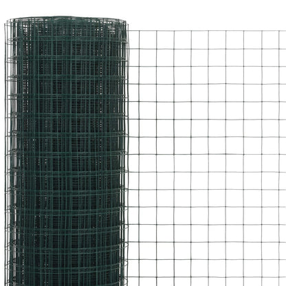 vidaXL Clôture grillagée en acier avec revêtement PVC 25x0,5 m vert
