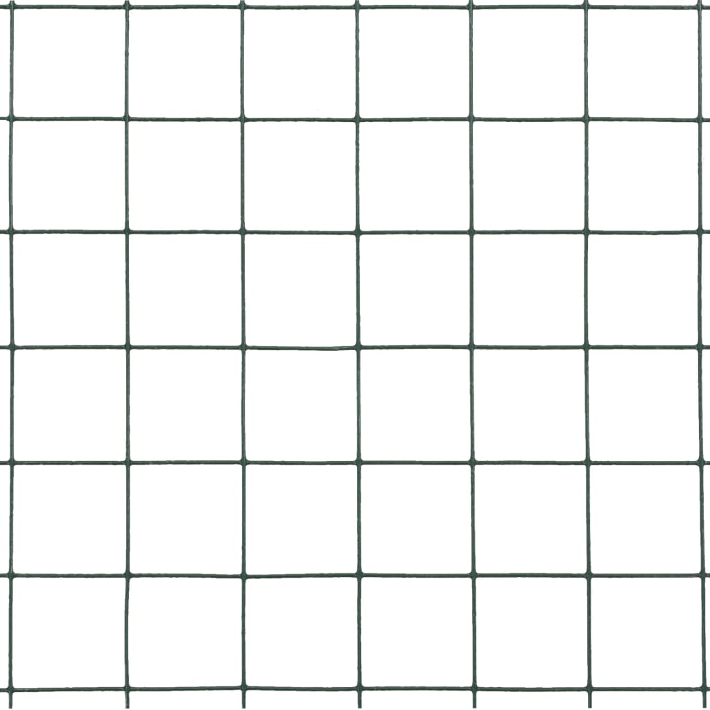 vidaXL Grillage Acier avec Revêtement PVC 25x1,5 m Vert