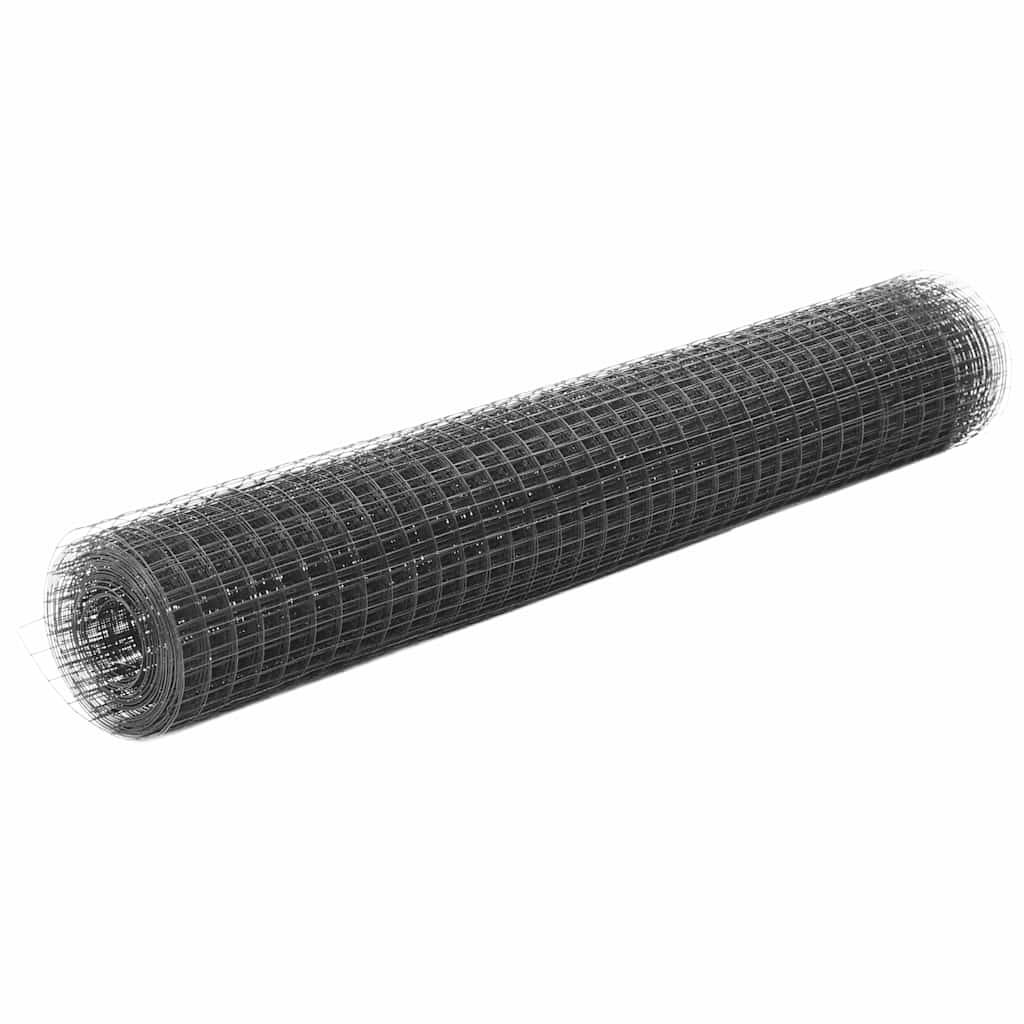 vidaXL Clôture grillagée en acier avec revêtement en PVC 10x1 m Gris