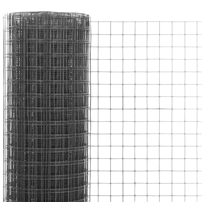 vidaXL Drahtzaun Stahl mit PVC-Beschichtung 10x1 m Grau