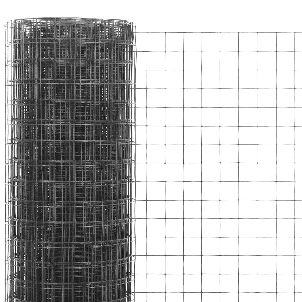 vidaXL Drahtzaun Stahl mit PVC-Beschichtung 10x1,5 m Grau