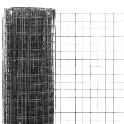 vidaXL Drahtzaun Stahl mit PVC-Beschichtung 10x1,5 m Grau