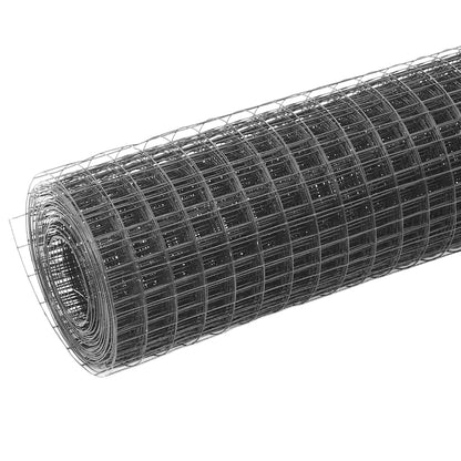 vidaXL Clôture grillagée en acier avec revêtement en PVC 25x1,5 m Gris