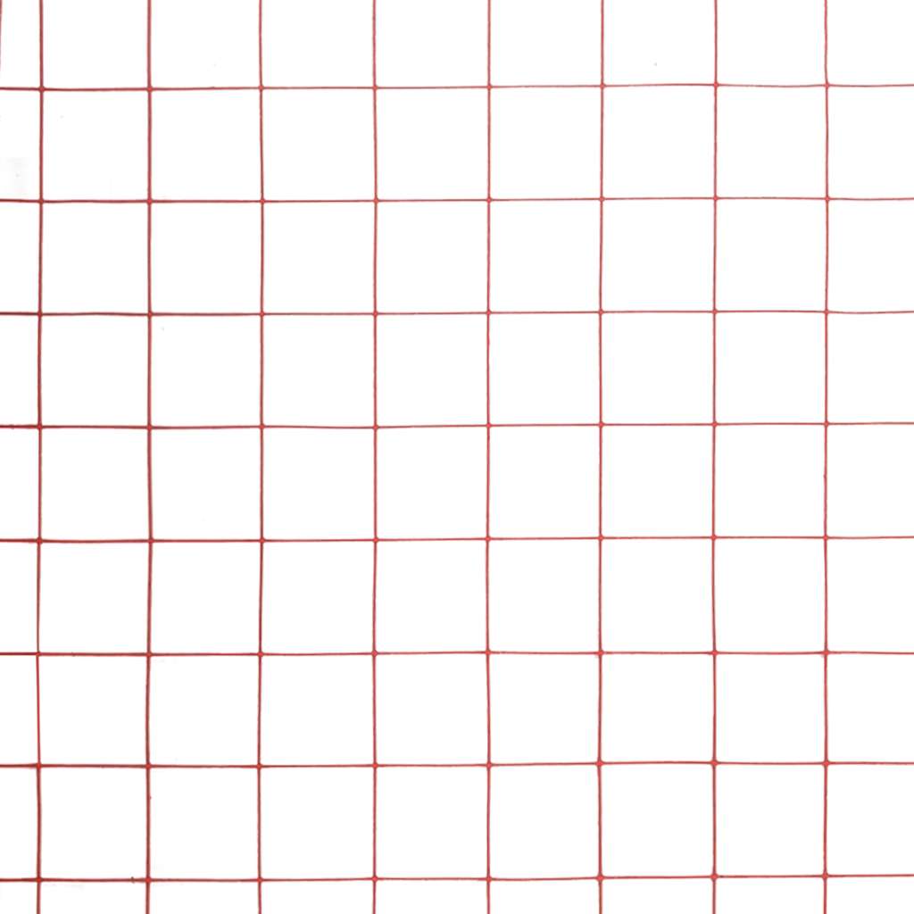 vidaXL Drahtzaun Stahl mit PVC-Beschichtung 10x1 m Rot