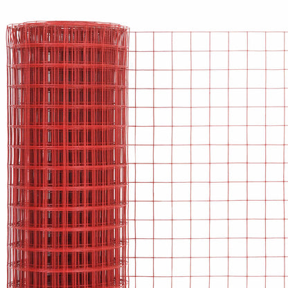 vidaXL Drahtzaun Stahl mit PVC-Beschichtung 10x1 m Rot
