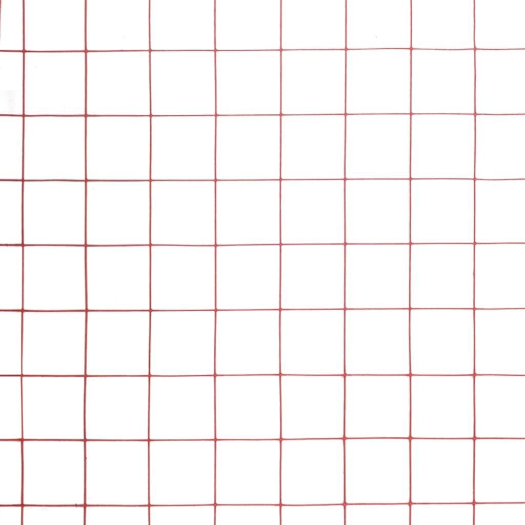 vidaXL Drahtzaun Stahl mit PVC-Beschichtung 25x1 m Rot