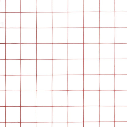 vidaXL Drahtzaun Stahl mit PVC-Beschichtung 25x1 m Rot