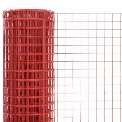 vidaXL Drahtzaun Stahl mit PVC-Beschichtung 25x1 m Rot