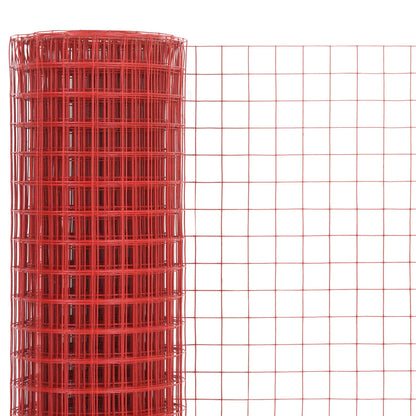 vidaXL Drahtzaun Stahl mit PVC-Beschichtung 25x1 m Rot