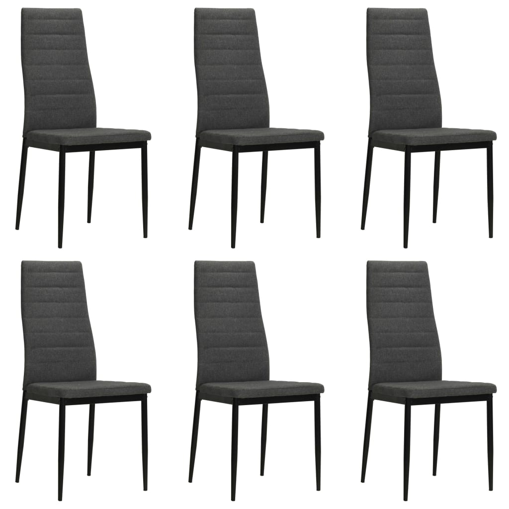 vidaXL Chaises de salle à manger 6 pcs Tissu gris foncé