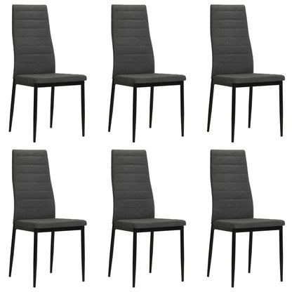 vidaXL Chaises de salle à manger 6 pcs Tissu gris foncé