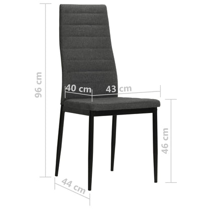 vidaXL Chaises de salle à manger 6 pcs Tissu gris foncé