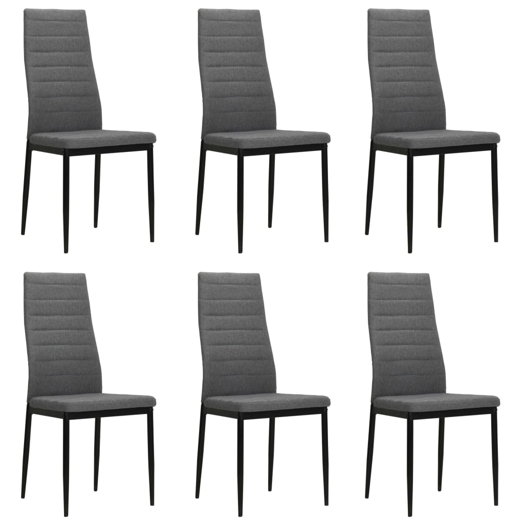 vidaXL Chaises de salle à manger 6 pcs Tissu Gris clair