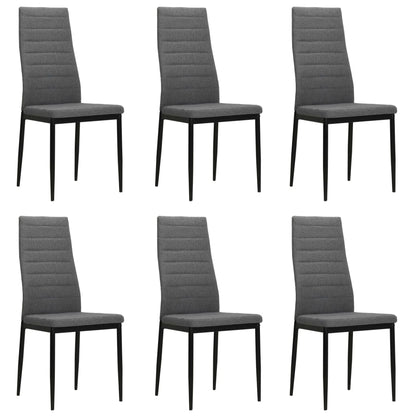 vidaXL Chaises de salle à manger 6 pcs Tissu Gris clair