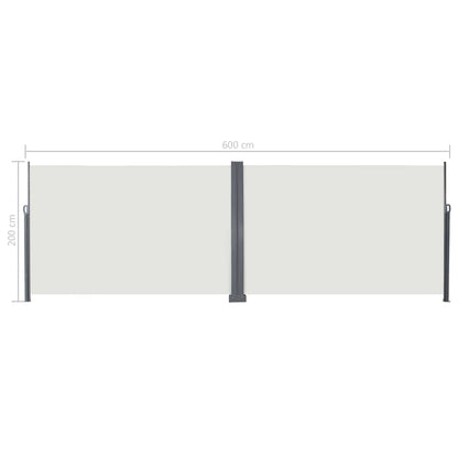 vidaXL Store latéral rétractable crème 600 x 200 cm Métal
