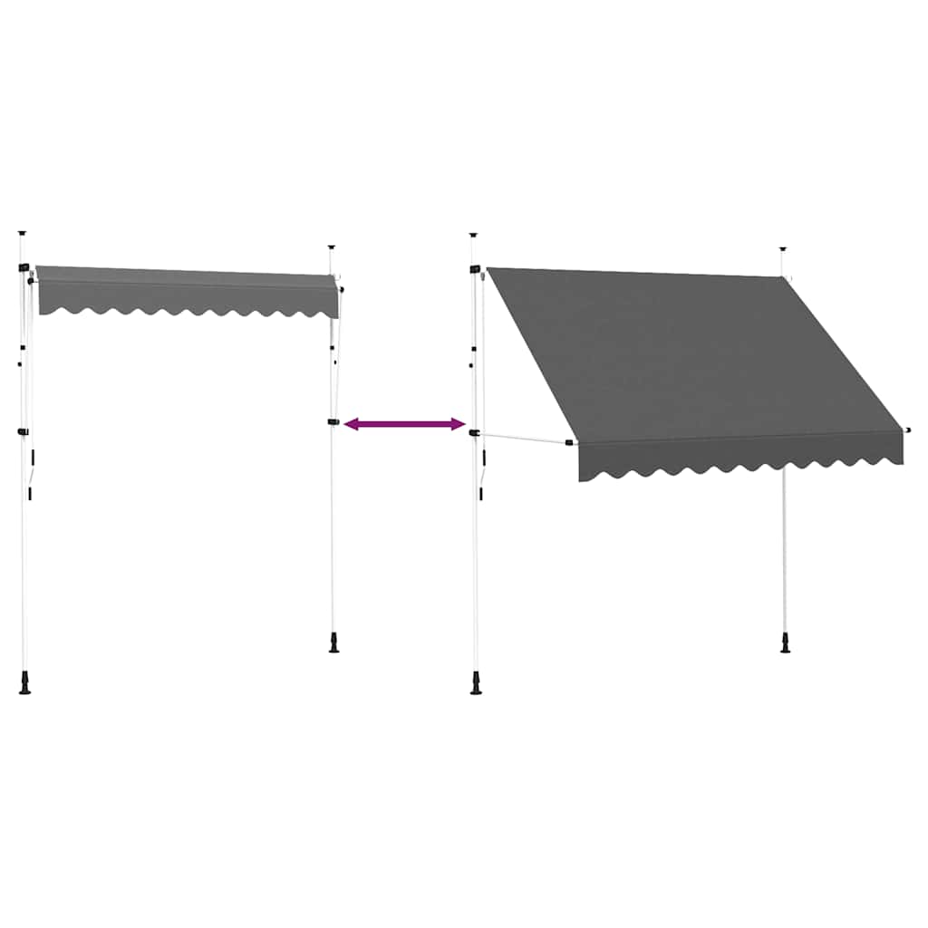 vidaXL Store banne manuel rétractable 250 cm anthracite