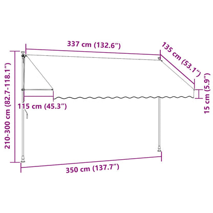 vidaXL Einziehbare Markise Handbetrieben 350 cm Anthrazit