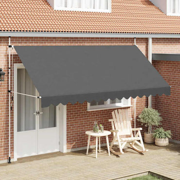 vidaXL Einziehbare Markise Handbetrieben 400 cm Anthrazit