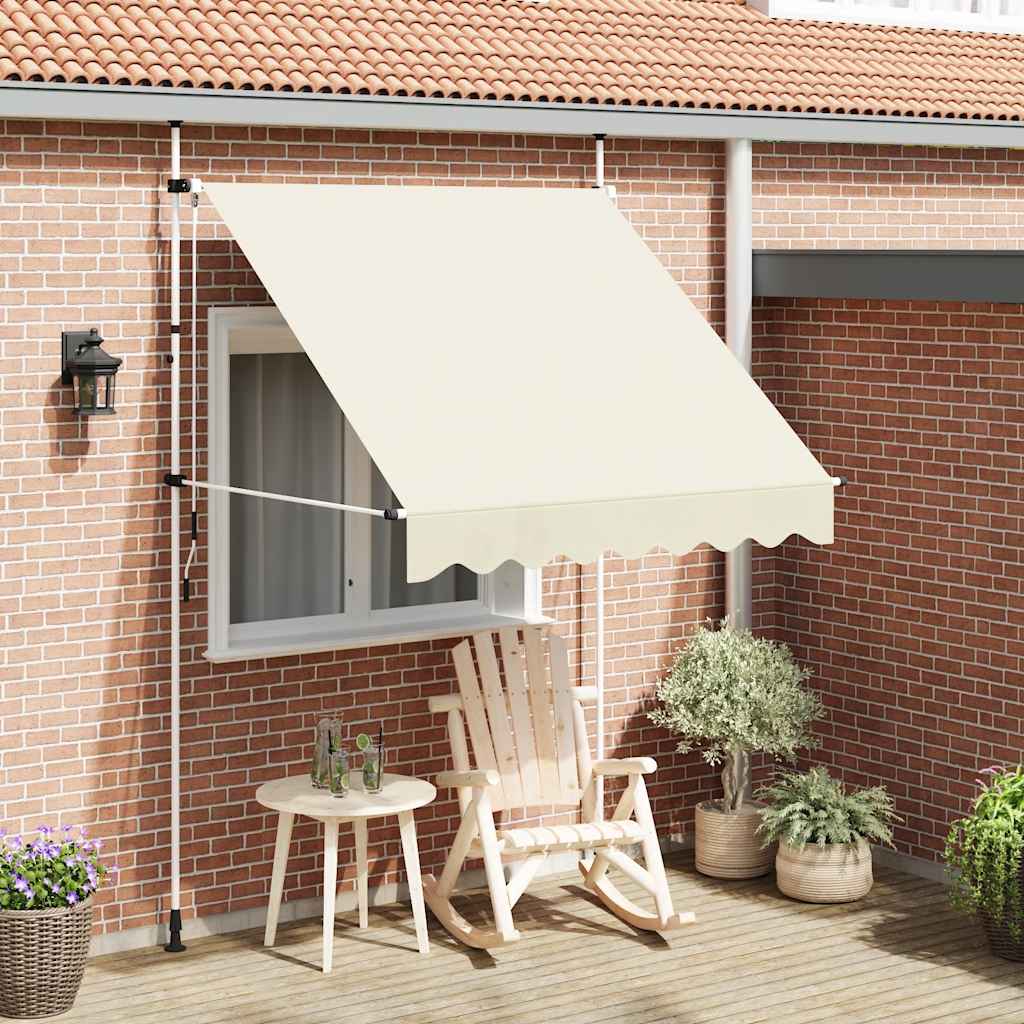 vidaXL Einziehbare Markise Handbetrieben 200 cm Cremeweiß
