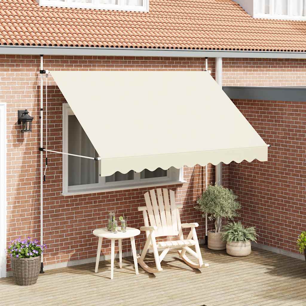 vidaXL Einziehbare Markise Handbetrieben 300 cm Cremeweiß
