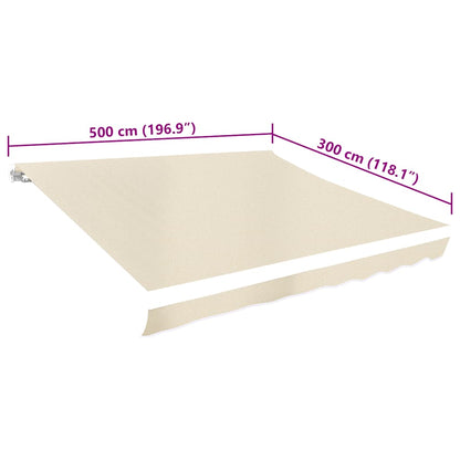 vidaXL Markisenbespannung Canvas Creme 500x300 cm