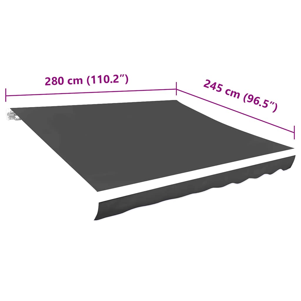 vidaXL Markisenbespannung Canvas Anthrazit 300x250 cm