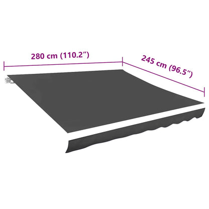 vidaXL Markisenbespannung Canvas Anthrazit 300x250 cm