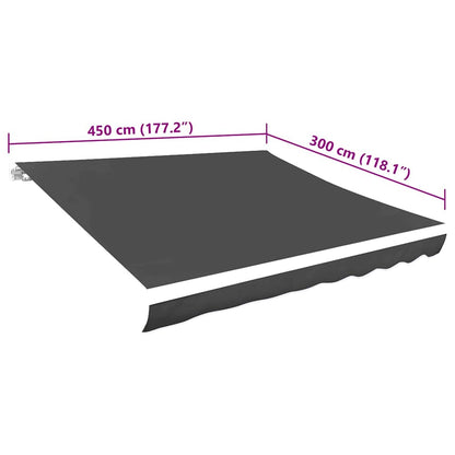 vidaXL Markisenbespannung Canvas Anthrazit 450x300 cm