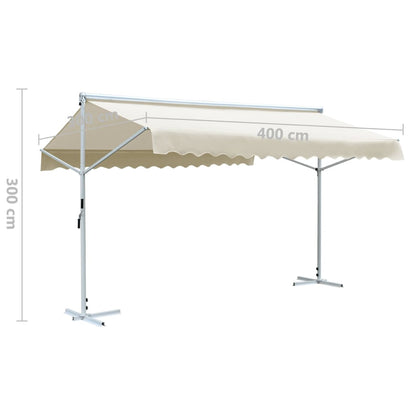 vidaXL Store banne autoportant crème 4 x 3 m