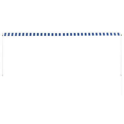 vidaXL Einziehbare Markise 350 x 150 cm Blau und Weiß
