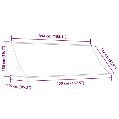 vidaXL Einziehbare Markise 400 x 150 cm Blau und Weiß