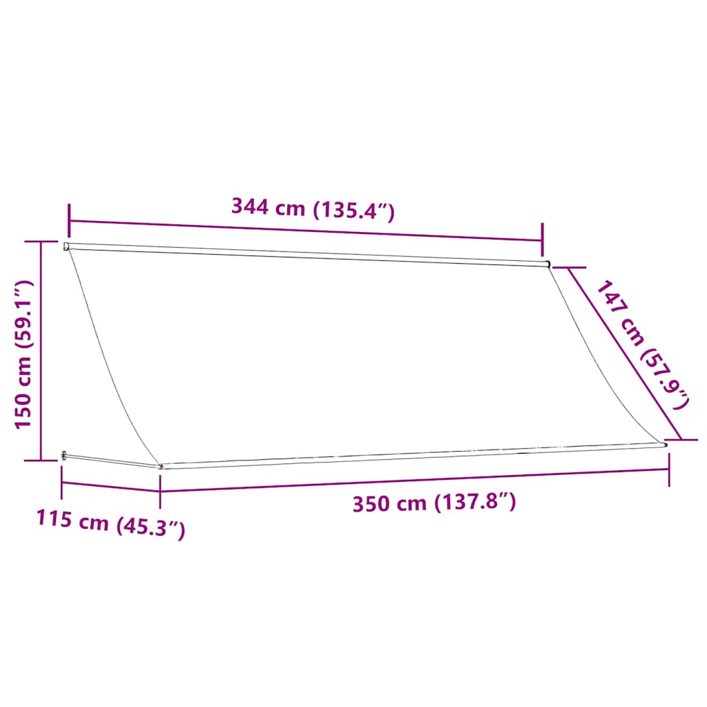 vidaXL Einziehbare Markise Gelb und Weiß 350 x 150 cm