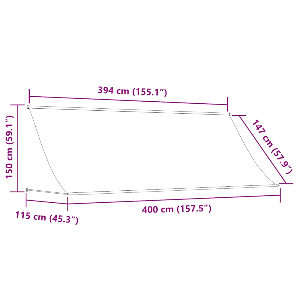 vidaXL Einziehbare Markise 400×150 cm Gelb und Weiß