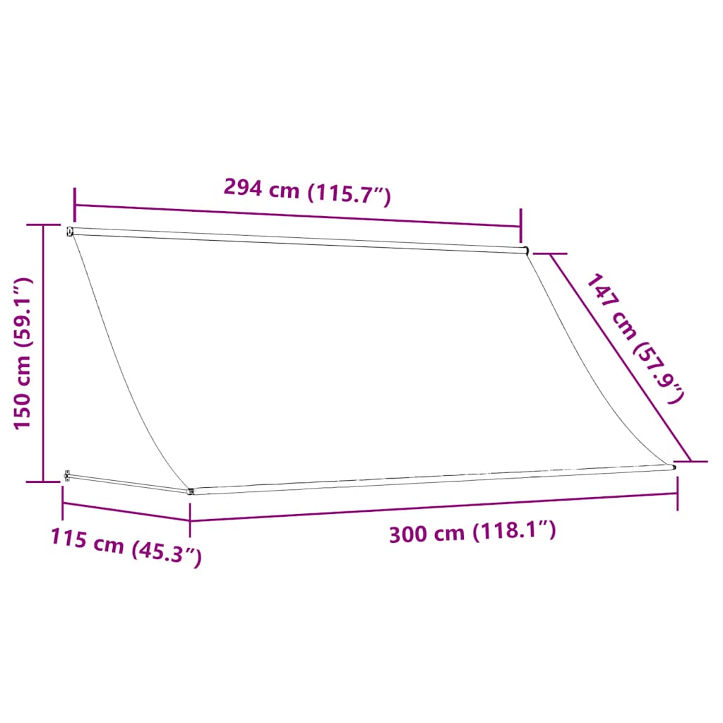 vidaXL Einziehbare Markise 300×150 cm Anthrazit