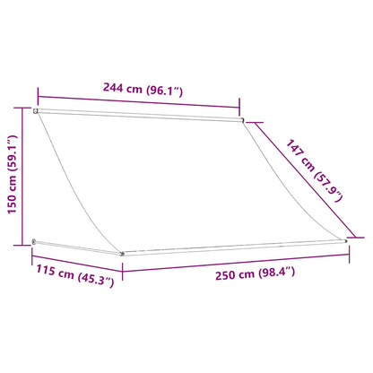 vidaXL Einziehbare Markise 250×150 cm Creme