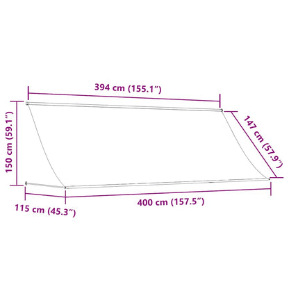 vidaXL Einziehbare Markise 400×150 cm Creme