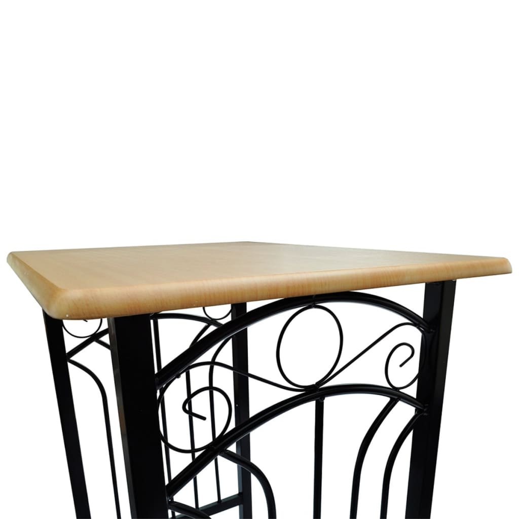 vidaXL Ensemble table et tabourets de bar 3 pcs Bois et acier