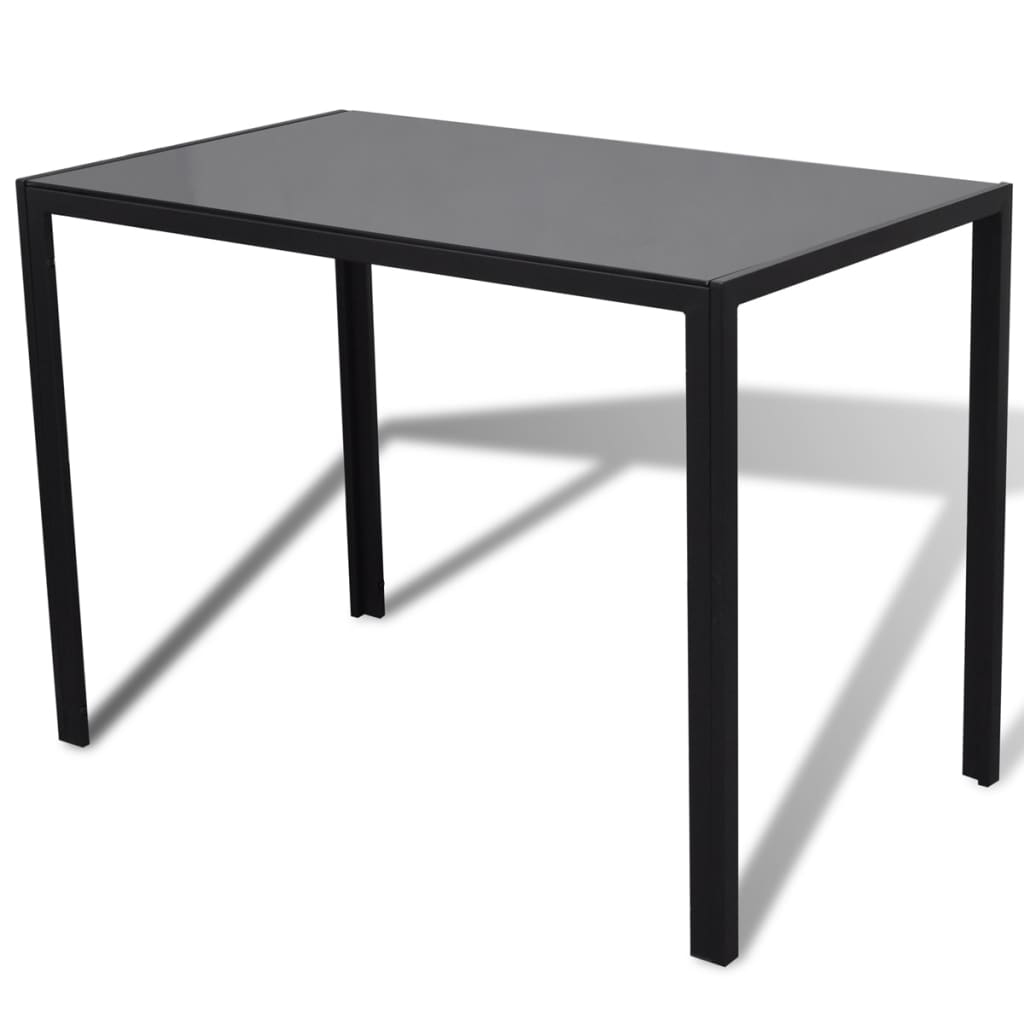 vidaXL Ensemble de salle à manger Table Chaises 5 pcs Similicuir Noir