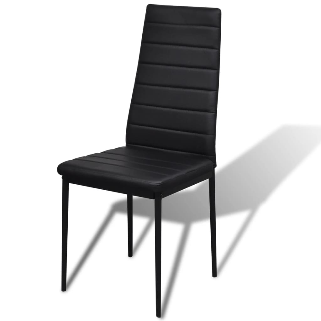 vidaXL Ensemble de salle à manger Table Chaises 5 pcs Similicuir Noir