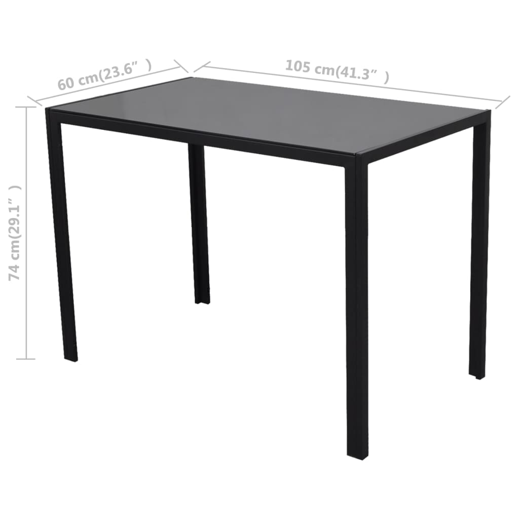 vidaXL Ensemble de salle à manger Table Chaises 5 pcs Similicuir Noir