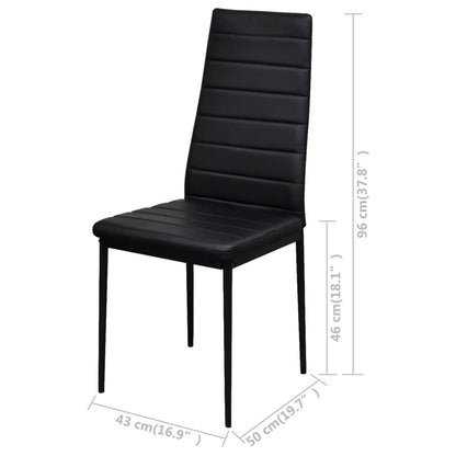 vidaXL Ensemble de salle à manger Table Chaises 5 pcs Similicuir Noir
