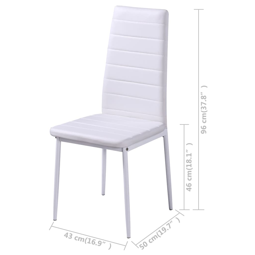 vidaXL Ensemble de salle à manger table et chaises 5 pcs. Similicuir Noir et blanc