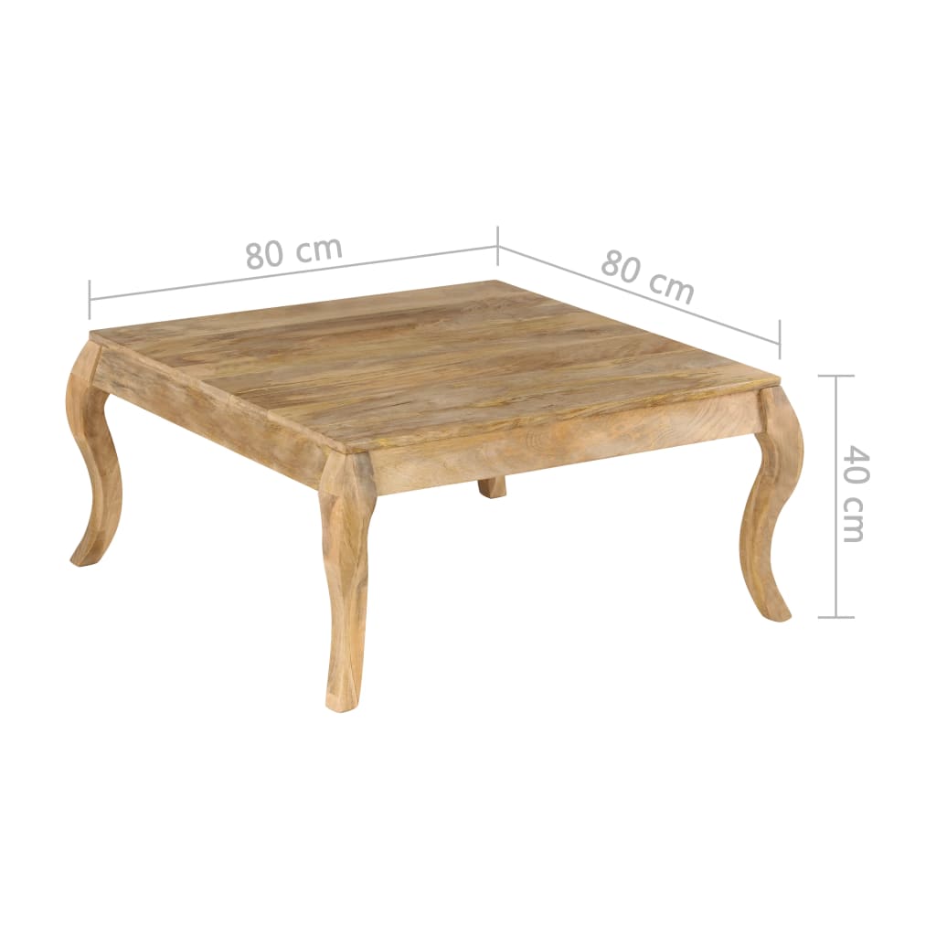 vidaXL Table basse 80x80x40 cm Bois de manguier massif