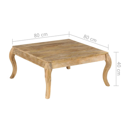 vidaXL Table basse 80x80x40 cm Bois de manguier massif