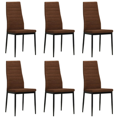 vidaXL Chaises de salle à manger 6 pcs Tissu Marron