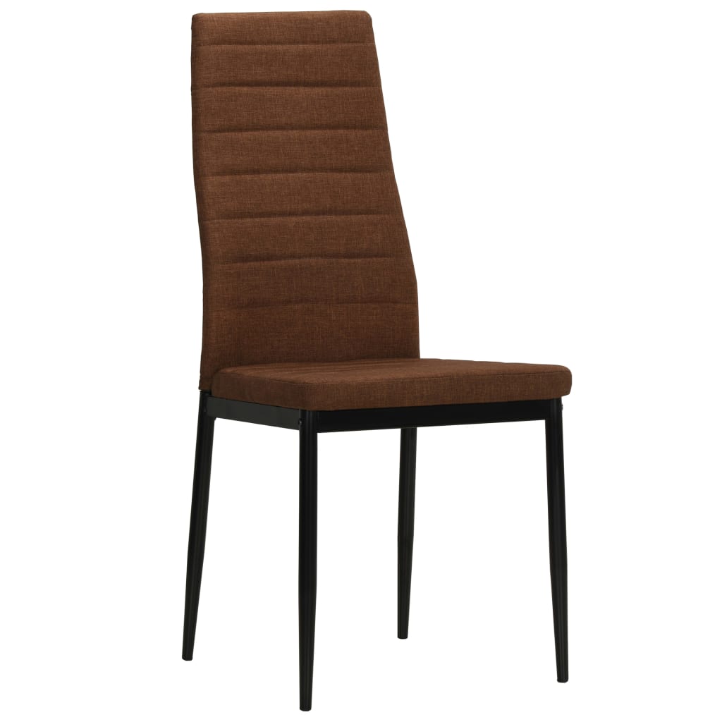 vidaXL Chaises de salle à manger 6 pcs Tissu Marron