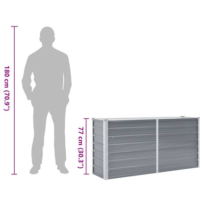 Garten-Hochbeet Verzinkter Stahl 160x40x77 cm Grau
