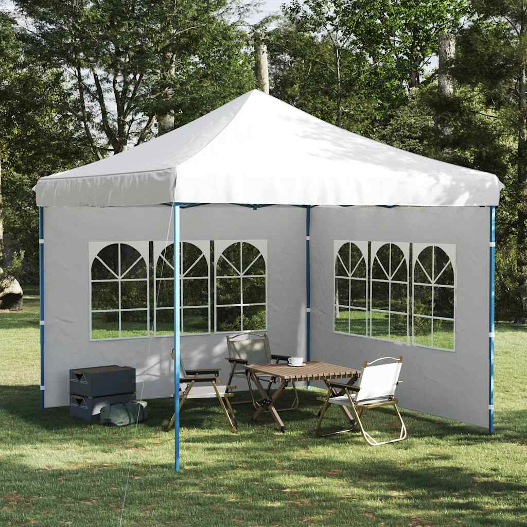 Partyzelt-Seitenwände 2 Stück mit Fenster PE Weiß